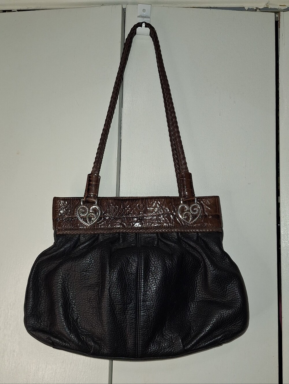 Brighton Vintage Leather Satchel Shoulder Boho Bag